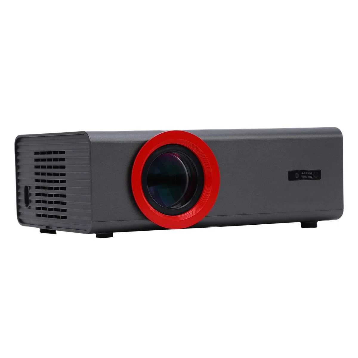 RiToEasysports Tragbarer Projektor, 1080P HD-LED-Taschenprojektor mit Integriertem Lautsprecher und Fernbedienung, für Home-Office-Campingfilme (EU-Stecker)