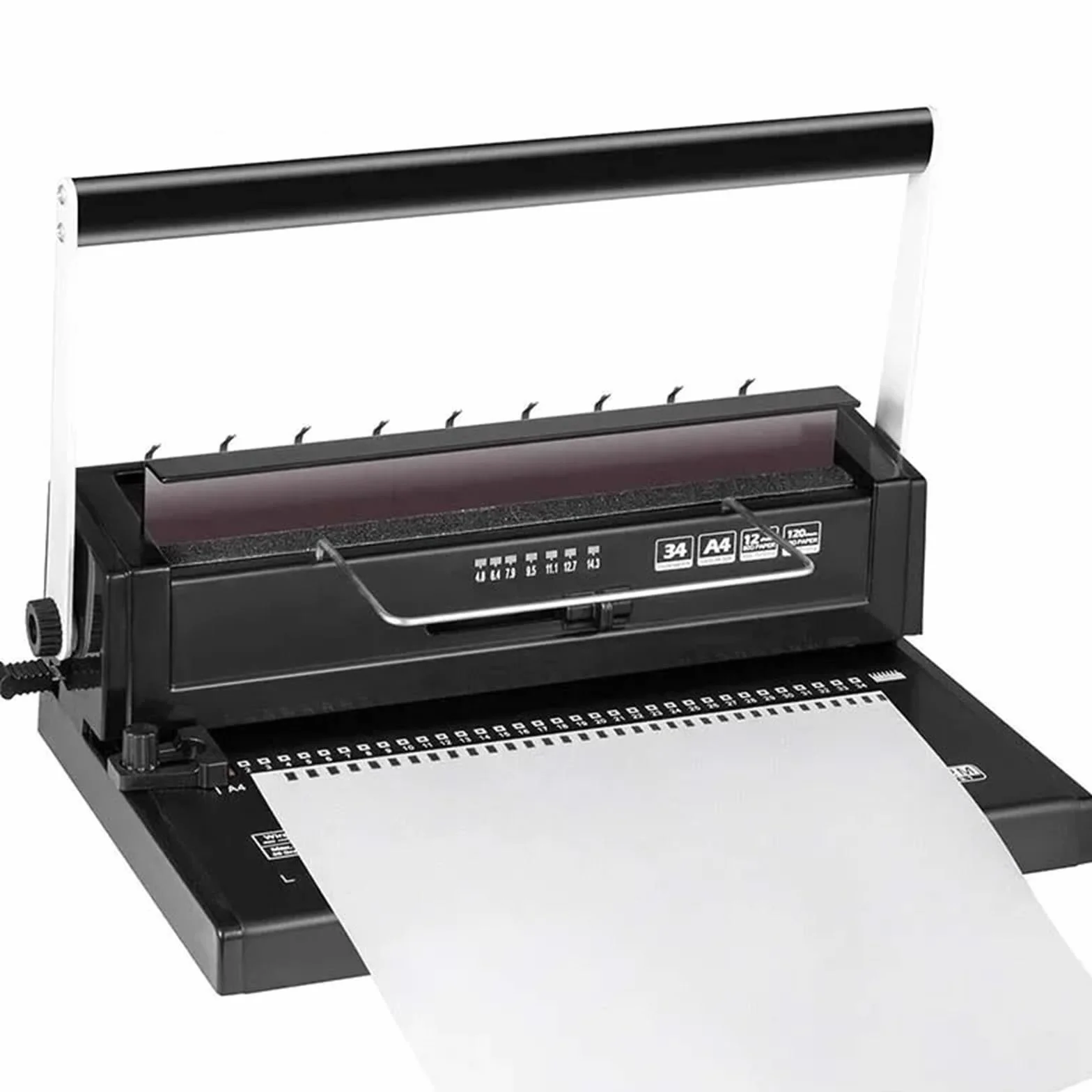 Drahtbindegerät 34 Löcher Handbuch Spulenbindungsmaschine Buch Bindungsmaschine Spiralspulenpapier Puncher Draht Binder fach Locher
