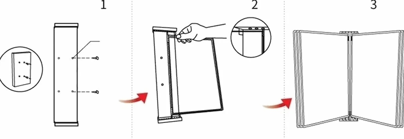 Wandmontiertes A4-Posterdisplay für Dokumentenorganisation zu Hause und im Büro – effizientes Klappbuch-Design für einfachen Zugriff und Betrachtung