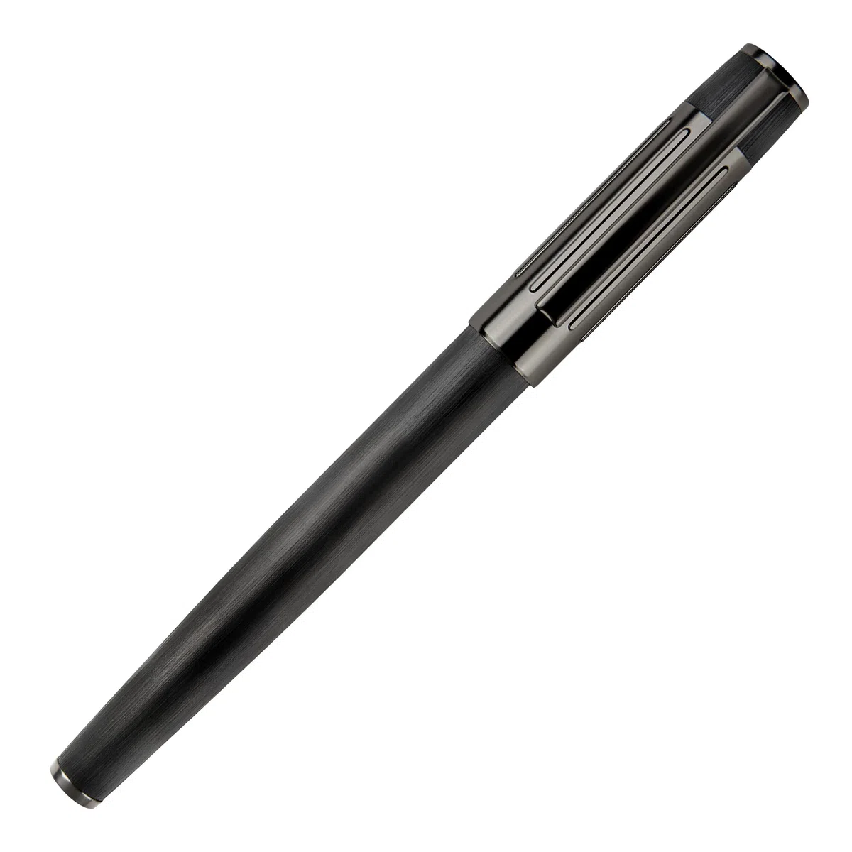 Hugo Boss Stifte-Set Gear Ribs Black Kugelschreiber & Füllfederhalter aus Messing hergestellt, Farbe: Dunkelgrün/Schwarz, Abmessungen: 200 x 62 x 34 mm, HPBP306A