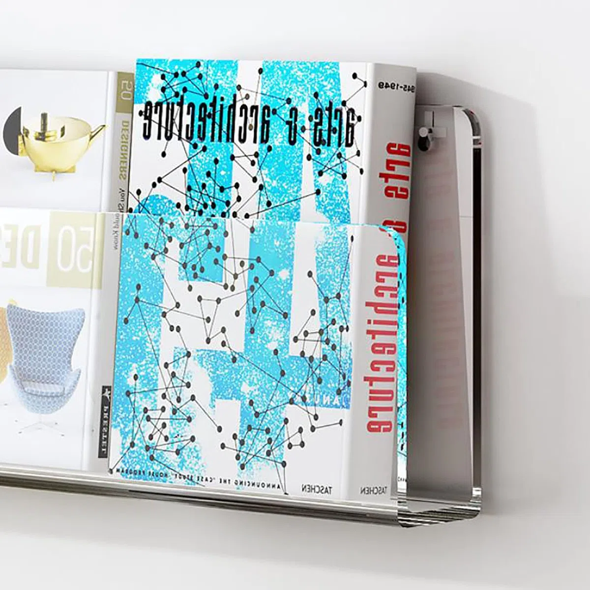 Mehrfarbiger Zeitschriftenhalter, Prospekthalter, Wandhalterung, 3er-Pack, hängendes Bücherregal, Zeitschriftenständer, Literatur-Aufbewahrungsregal, schwebende Wandregale, Kinderbuch-Ausstellung