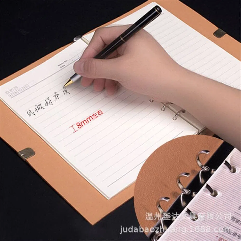 Pu-Leder Notizbucheinband Notizbuch A5 Planer Organizer Notizbuch Reisetagebuch Tagebuch 6 Ringbuch Schreibwaren,b,4St