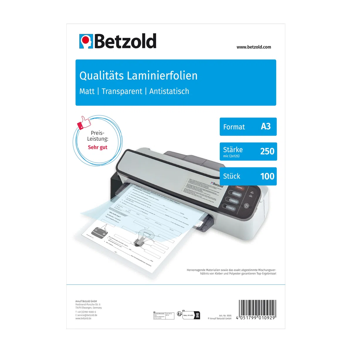 Betzold Laminierfolien DIN A3