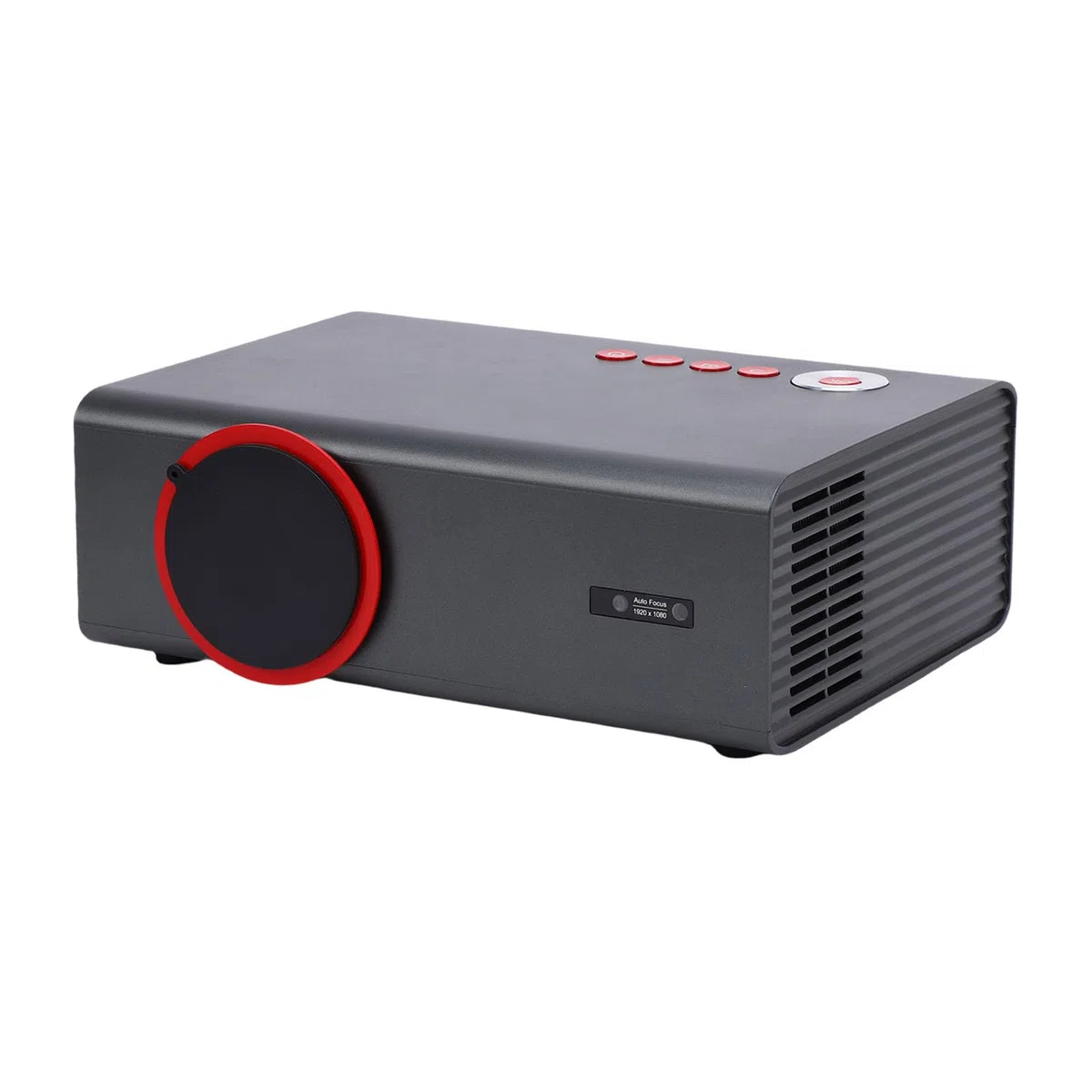 RiToEasysports Tragbarer Projektor, 1080P HD-LED-Taschenprojektor mit Integriertem Lautsprecher und Fernbedienung, für Home-Office-Campingfilme (EU-Stecker)