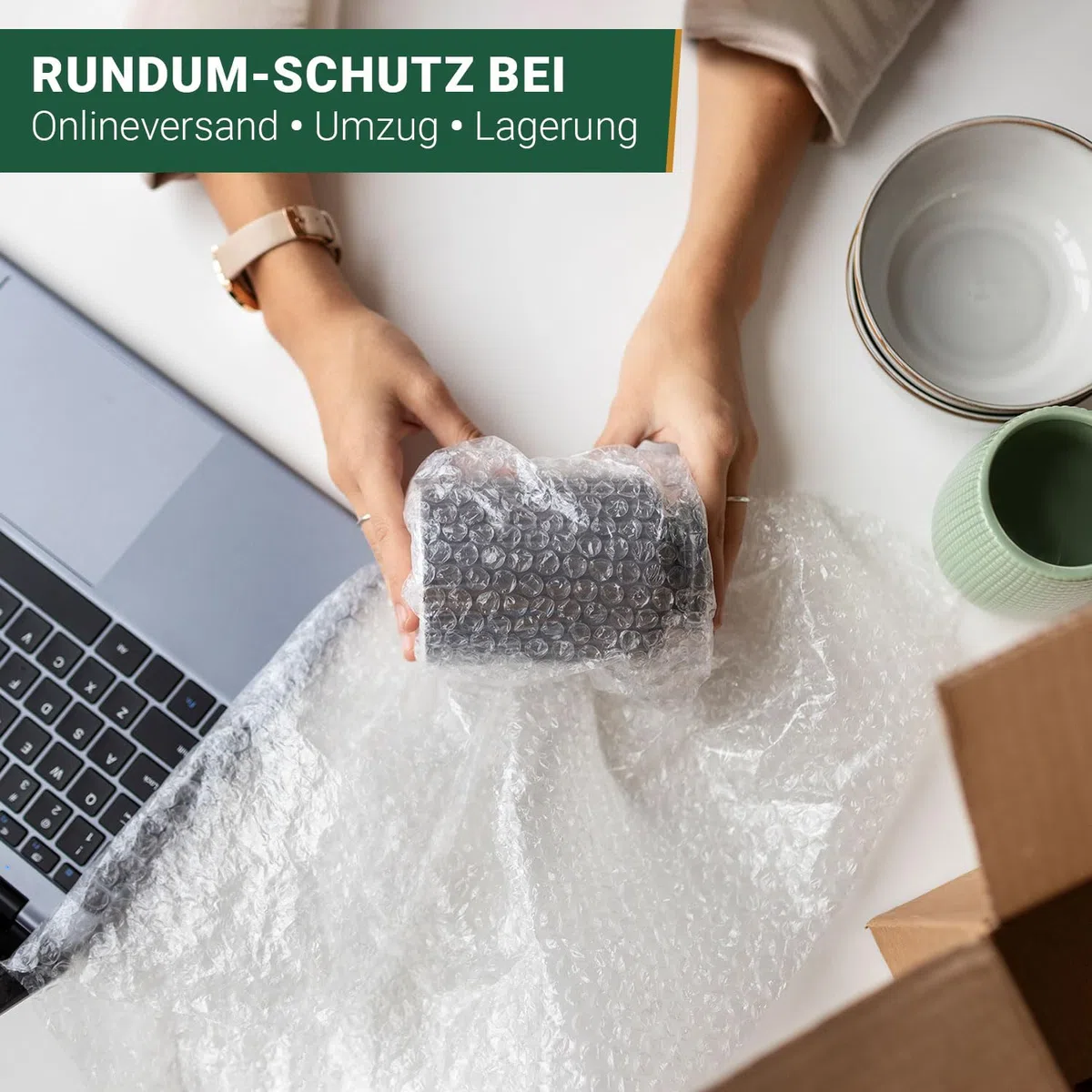 BB-Verpackungen 2 x Luftpolsterfolie 3-lagig 1,5 x 50 m Vlieskaschiert (75 my stark, Schutz von empfindlichen Gegenständen) - Sets zwischen 1 und 3 Rollen