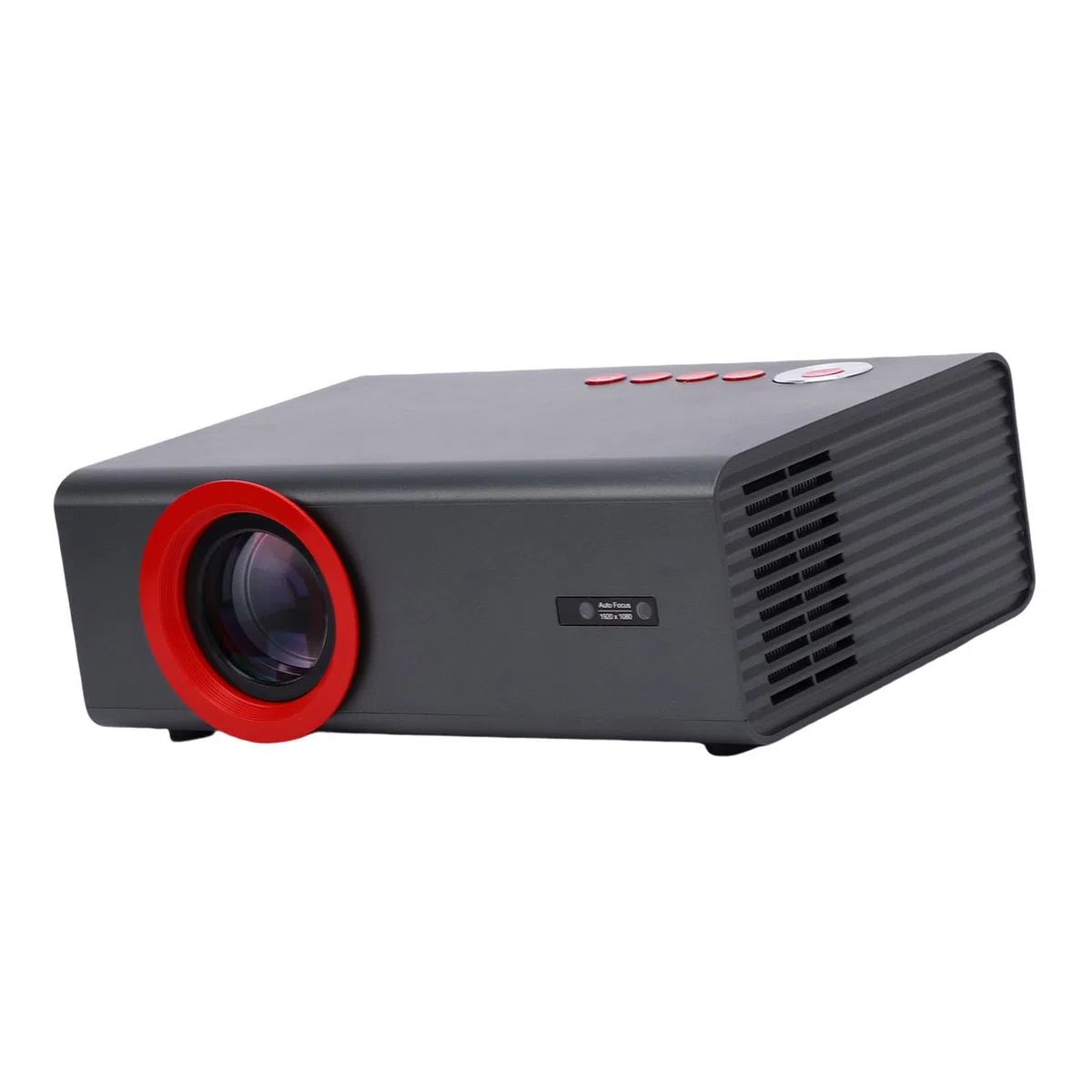 RiToEasysports Tragbarer Projektor, 1080P HD-LED-Taschenprojektor mit Integriertem Lautsprecher und Fernbedienung, für Home-Office-Campingfilme (EU-Stecker)