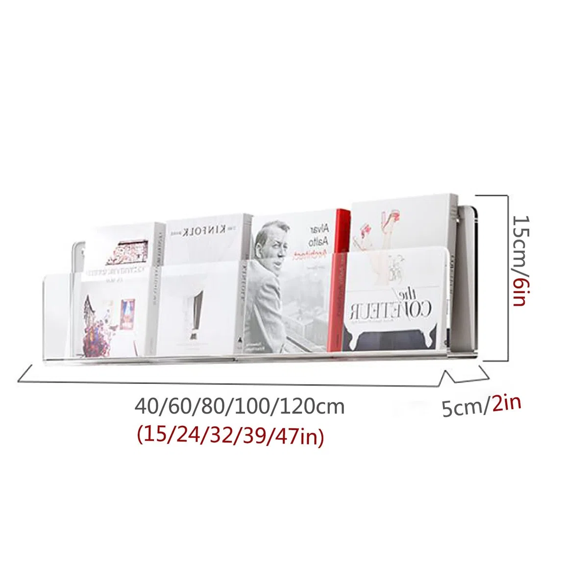 Mehrfarbiger Zeitschriftenhalter, Prospekthalter, Wandhalterung, 3er-Pack, hängendes Bücherregal, Zeitschriftenständer, Literatur-Aufbewahrungsregal, schwebende Wandregale, Kinderbuch-Ausstellung