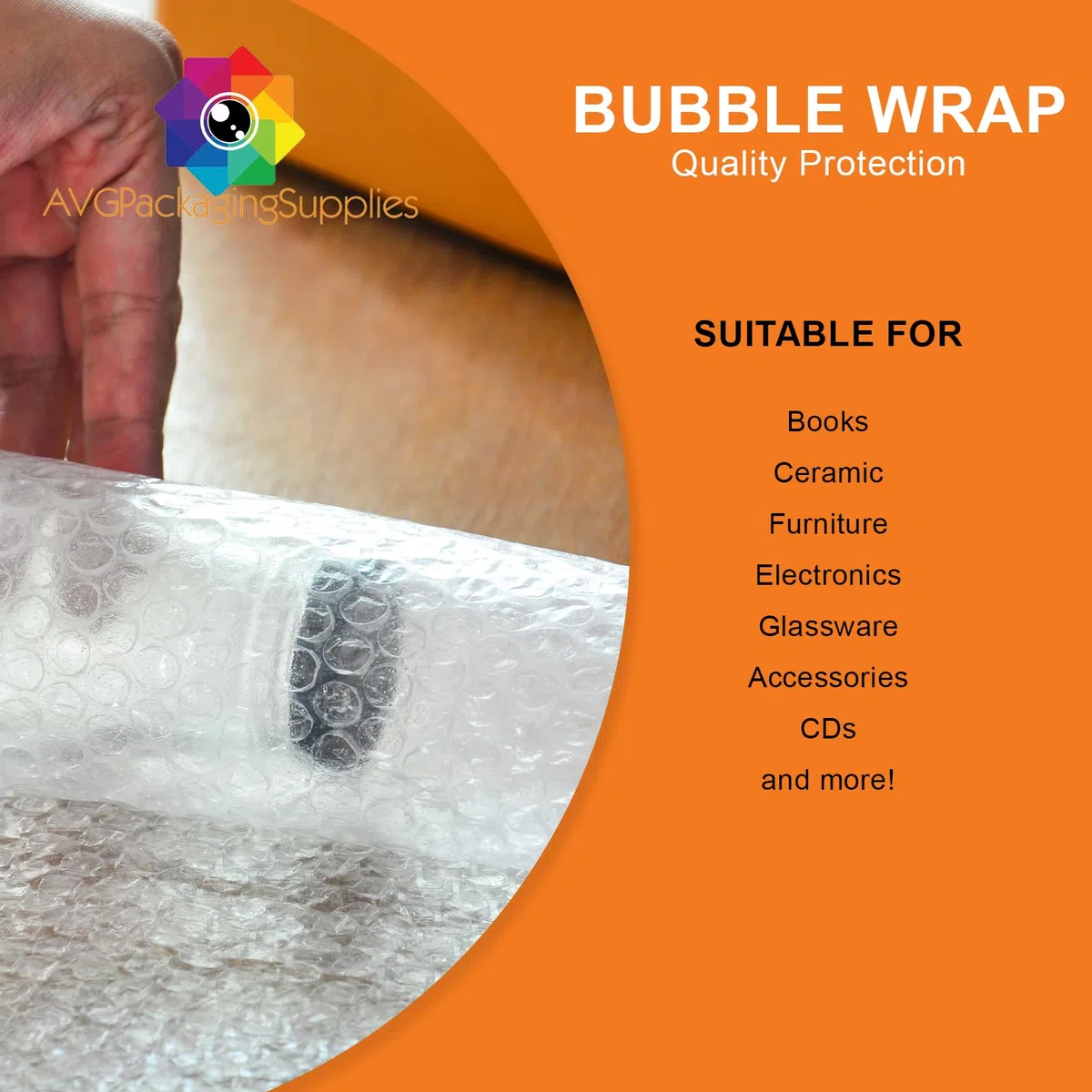 Luftpolsterfolie, perforiert, 45 m lang x 30,5 cm breit, Kunststoff, Bubble Wrap, Packmaterial, clear